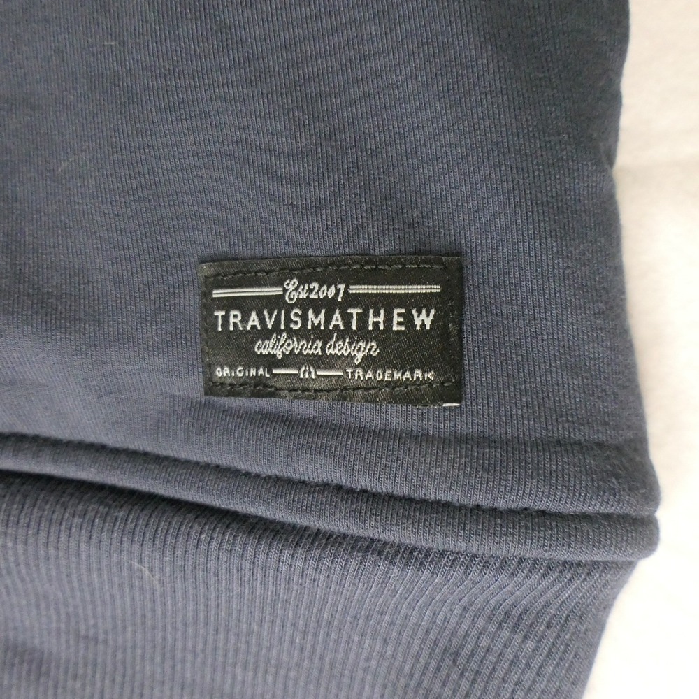 TravisMathew Mens Newport 1/4 Zip Fleece‎ 3XL Blue Nights TM1MU419 Golf Preppy - Picture 7 of 11
